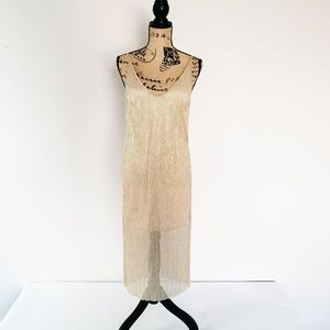 Gold V Cut Dress